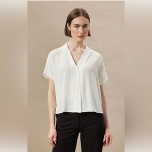 Frank and Oak Camp Collar blouse - white (lg)